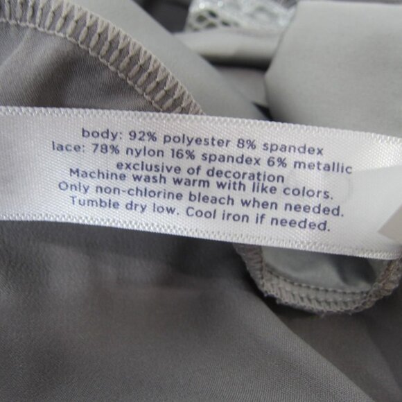 Cacique Shiny Gray Satin Lace-Trim Full Brief Panty ~ Plus Size 14/16 New! - Picture 7 of 7